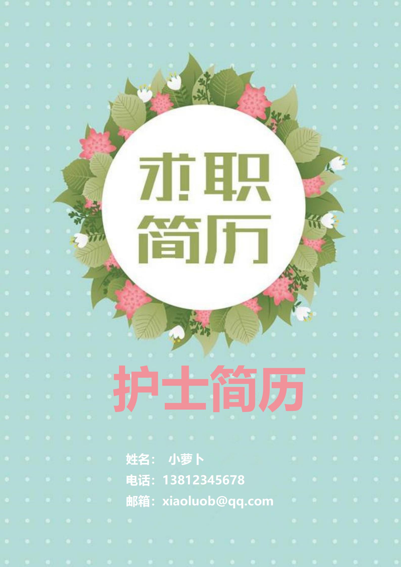 完美展示护士个人4页简历