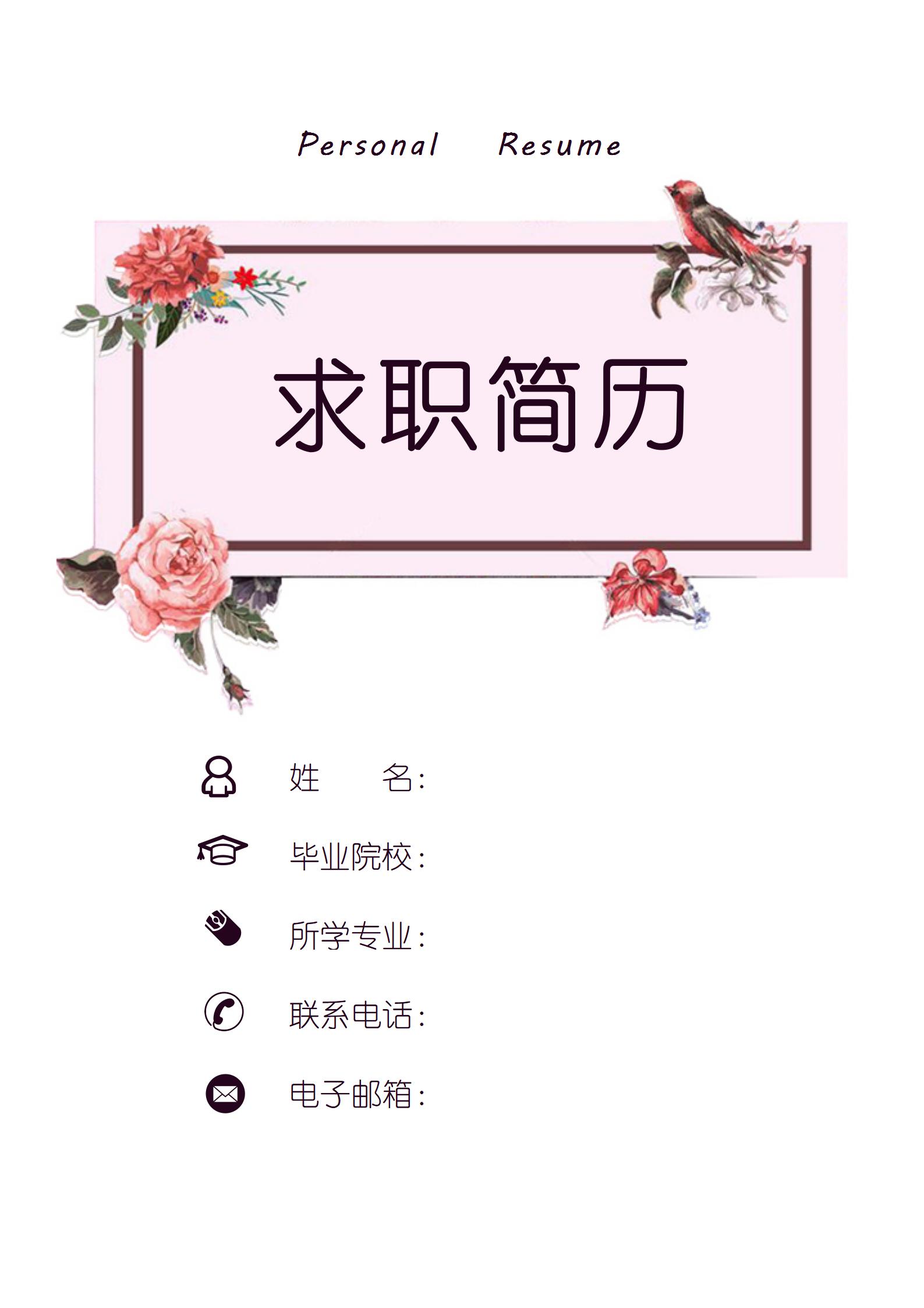 详细的3页求职简历模板