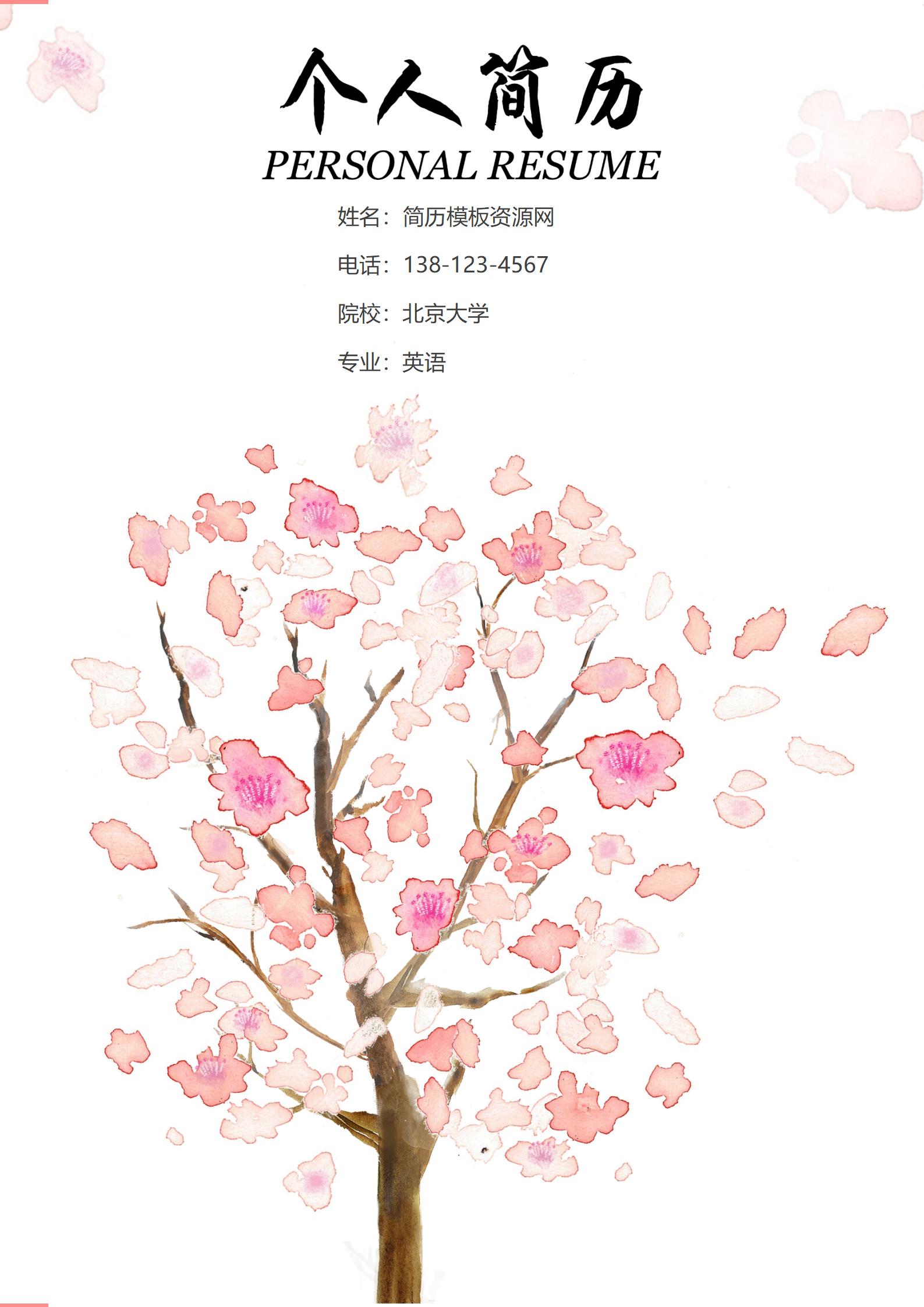 简约而不简单大学生简历模板