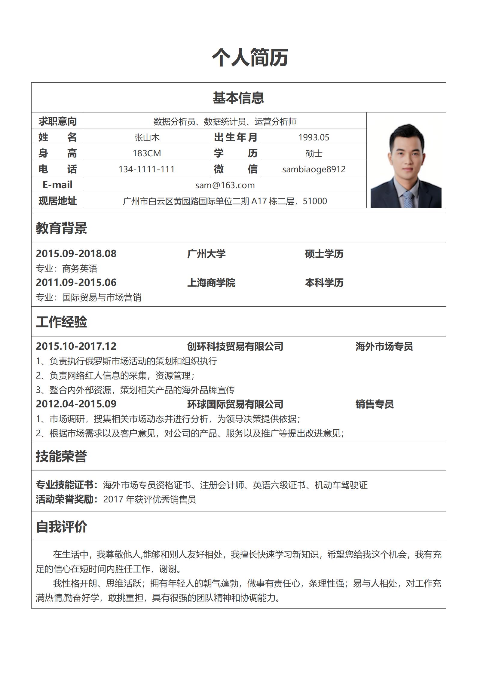 简约美学在英文简历中的应用模板