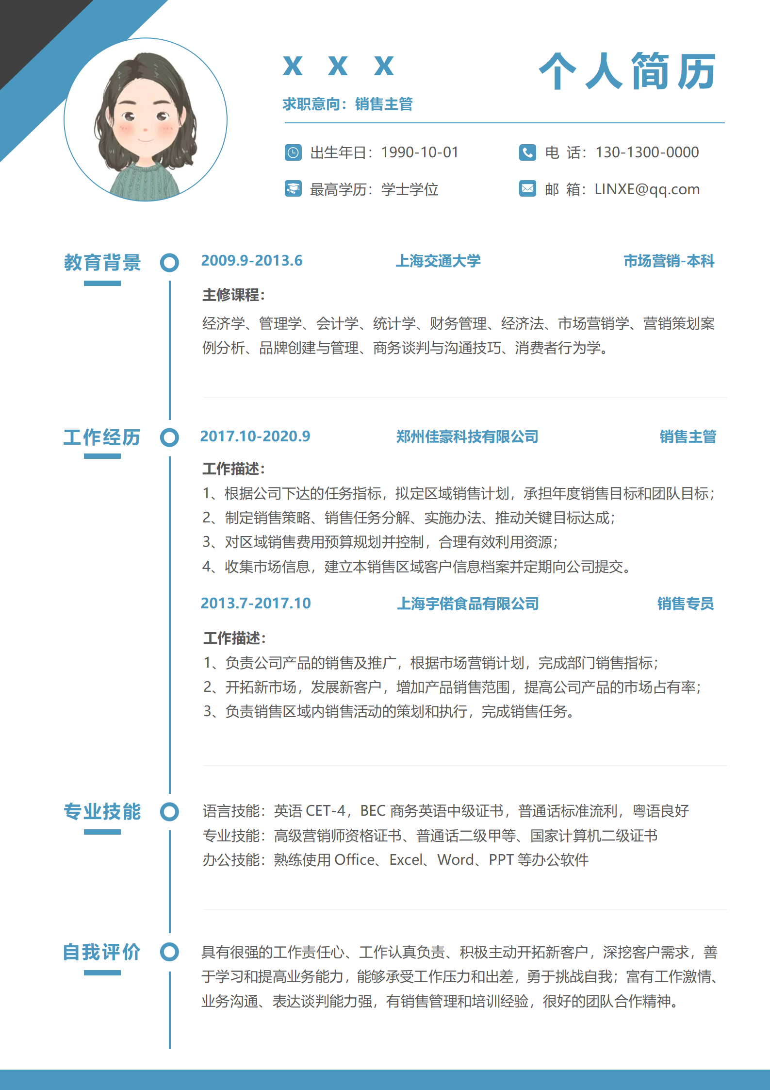 销售主管销售简历模板