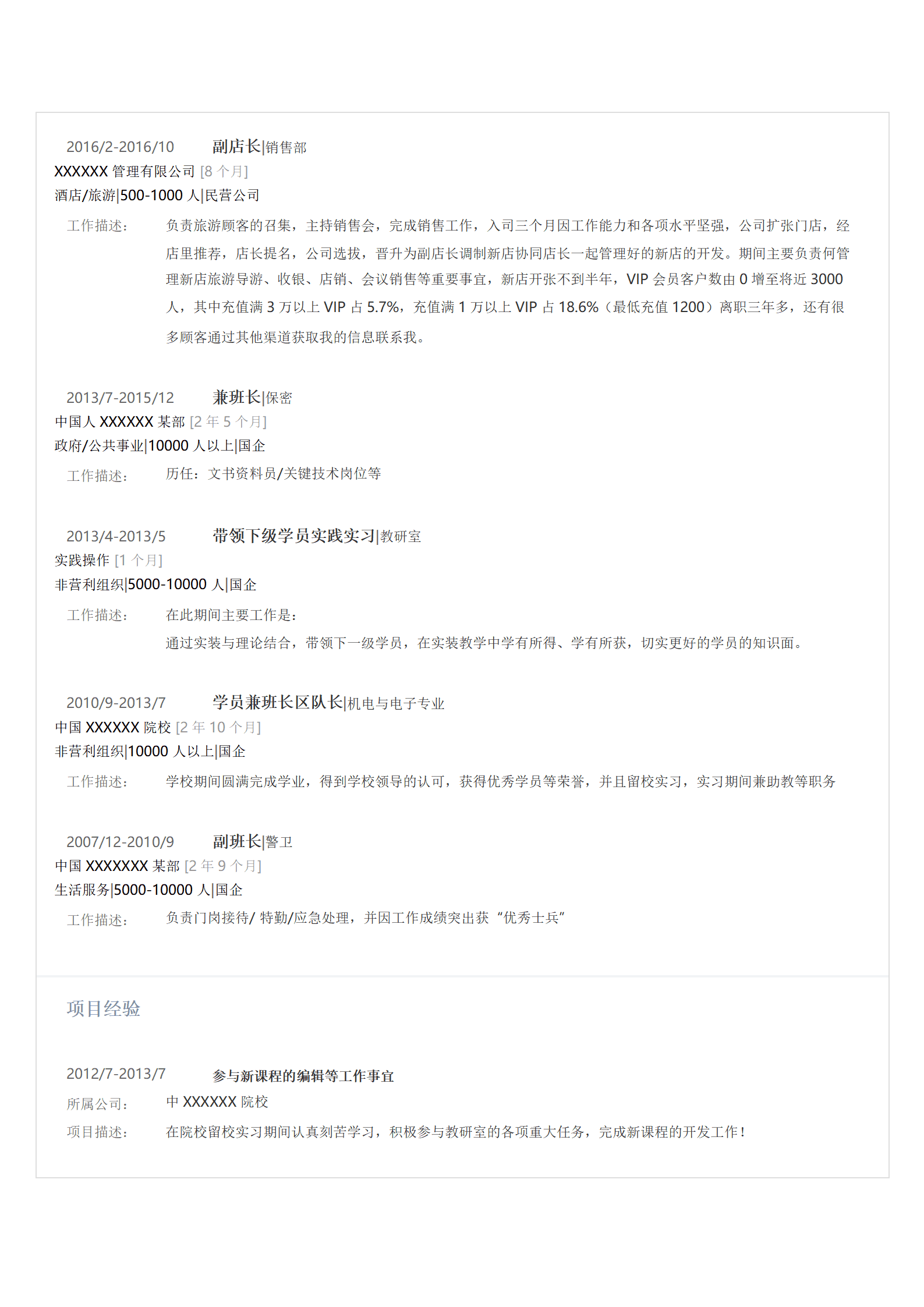 医疗医药行业销售类岗位求职简历模板
