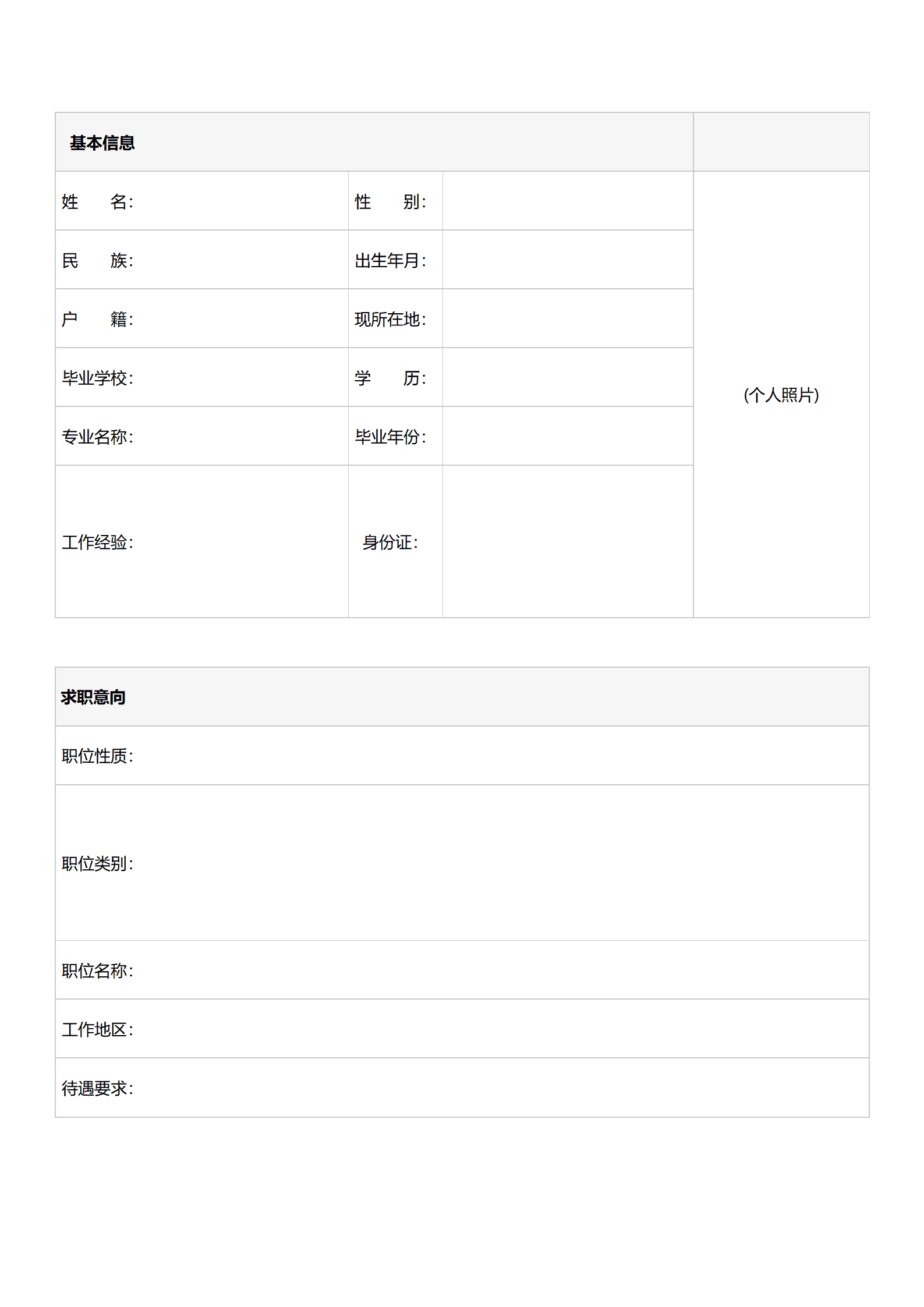 通用型求职简历模板（含详细教育背景）