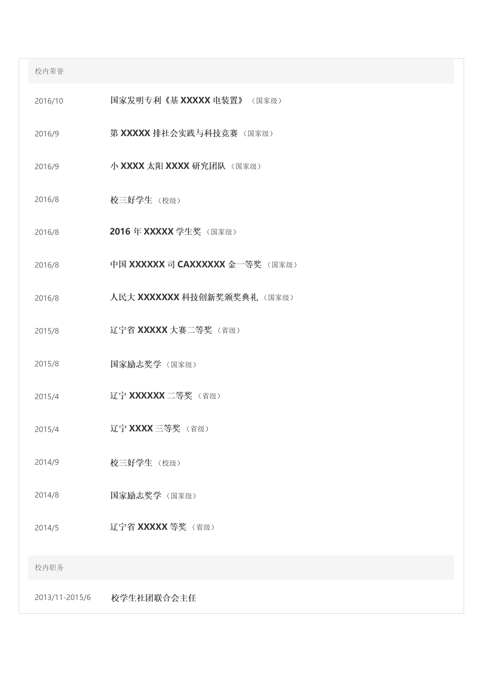 嵌入式硬件工程师类岗位求职简历模板